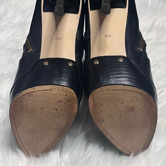 🌟HP🌟Michael Kors “Stockard” Leather Platform Stiletto Boot Black/Mocha 8 - Picture 11 of 12